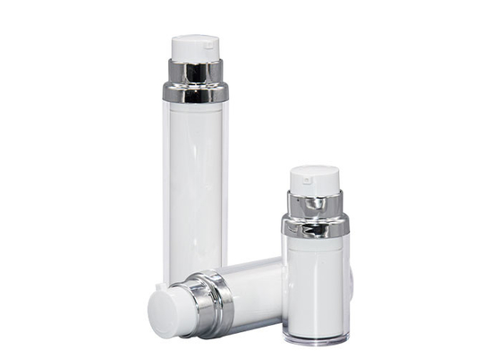 UKA65 Skin Care 15ml 30ml 50ml Double Wall Vacuum Bottle With Silver Shoulder